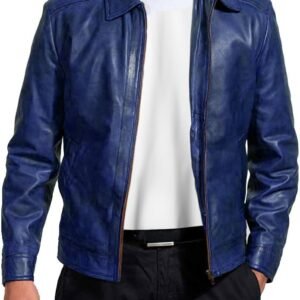 Mens Leather Jacket - Real Lambskin Classic  Style Leather Jackets For Men Brown Leather Jacket for Mens