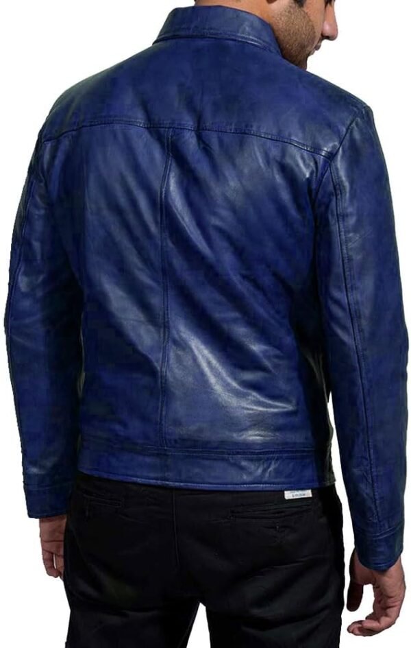 Mens Leather Jacket - Real Lambskin Classic  Style Leather Jackets For Men Brown Leather Jacket for Mens