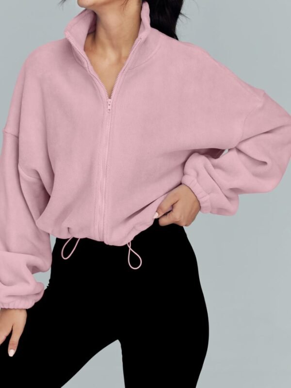 Womens Fleece Jackets Zip Up Oversized Sweatshirts Winter Clothes Long Sleeve Crop Sherpa Fall Outfits Fashion