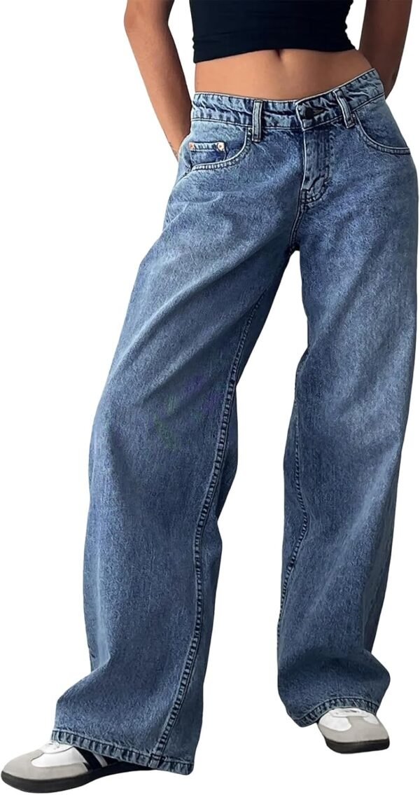 Womens Baggy Jeans Wide Leg Denim Pants Boyfriend Loose Streetwear Trousers Fall Fashion y2k Outfits 2025