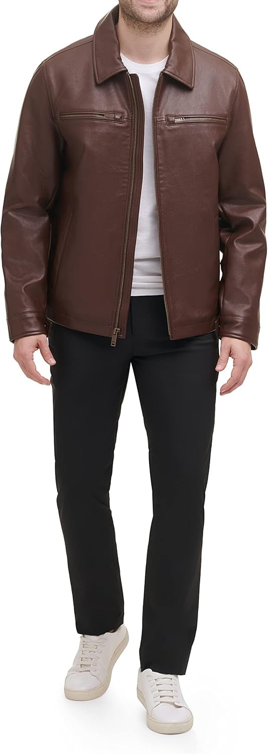 Men's  Faux Leather Jacket (Regular, Big & Tall Sizes)