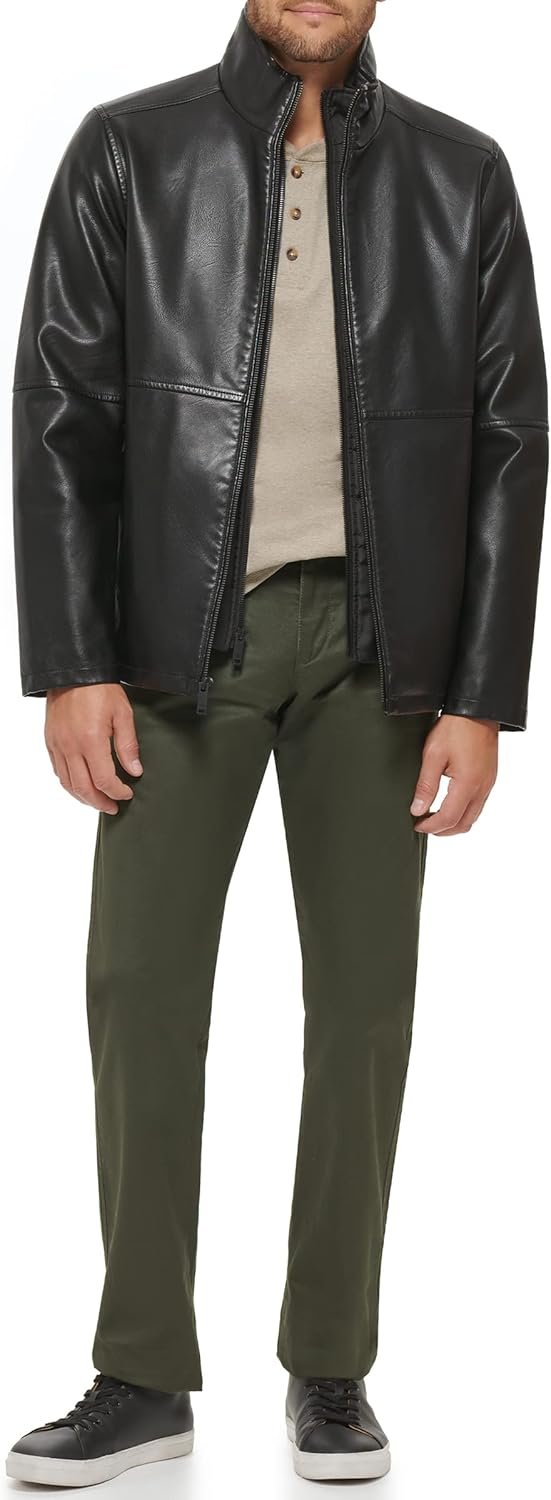 Men's  Faux Leather Racer Jacket