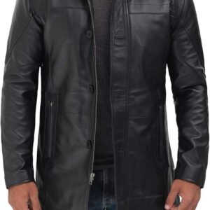 Leather Car Coats For Men - Black/Brown Real Leather Jacket Men