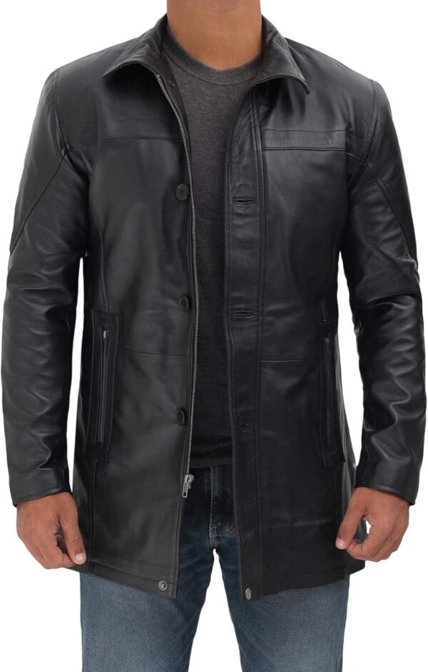 Leather Car Coats For Men - Black/Brown Real Leather Jacket Men
