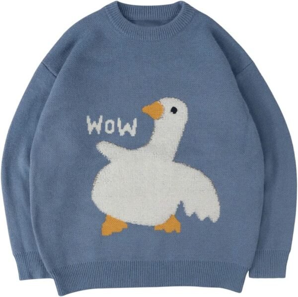 Men's Graphic Oversized Sweater Unisex Knit Aesthetic Sweaters Streetwear Casual Tunic Pullover Jumper