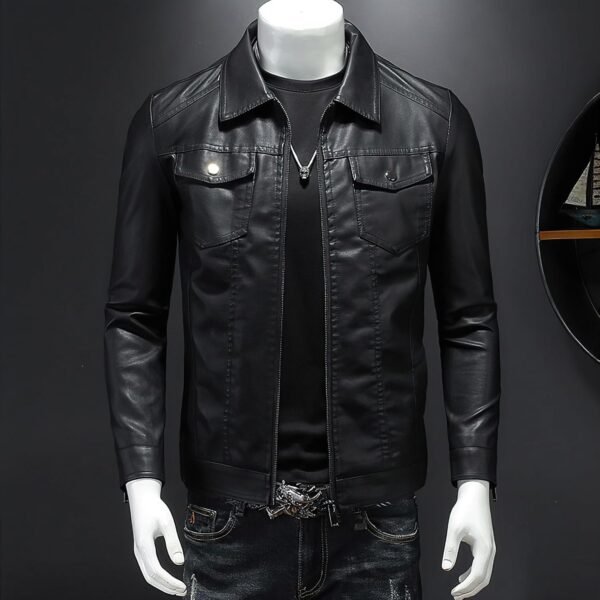 Mens Leather Jacket Motorcycle Black Biker Jackets Faux Leather Outwear Casual Lightweight