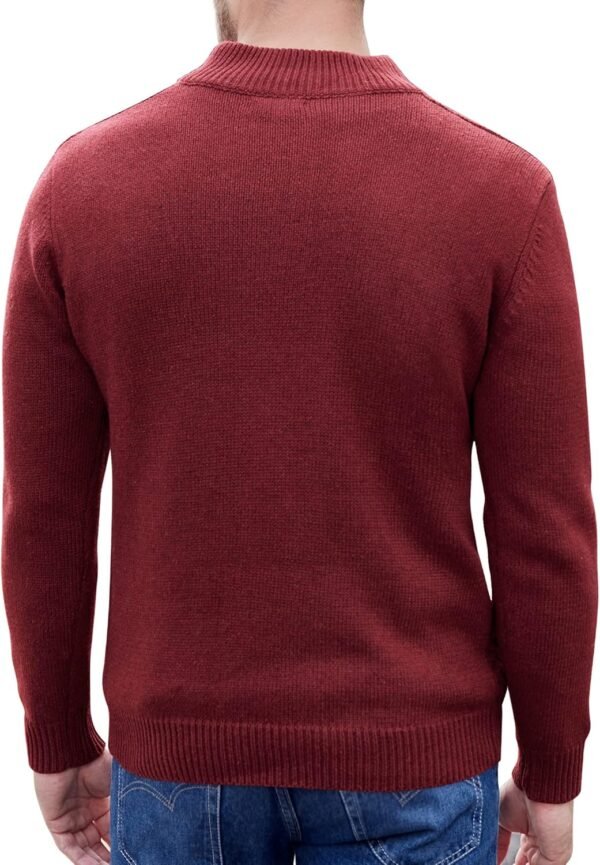Men Mock Neck Button Sweater Casual Knitted Sweaters Fashion Henley Sweater