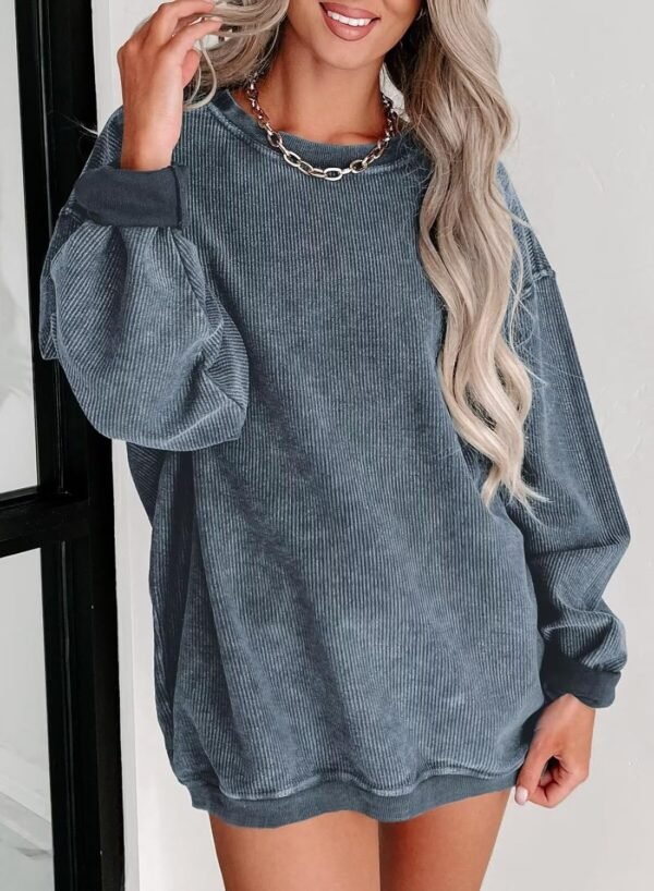 Women's Casual Corduroy Sweatshirts 2024 - Comfortable Long Sleeve Crewneck Pullovers for Fall and Winter