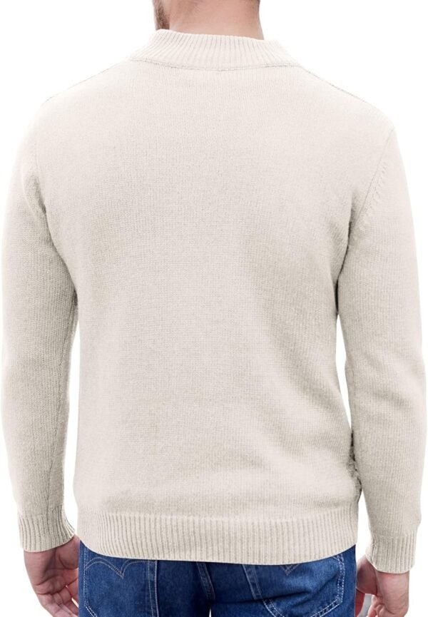 Men Mock Neck Button Sweater Casual Knitted Sweaters Fashion Henley Sweater