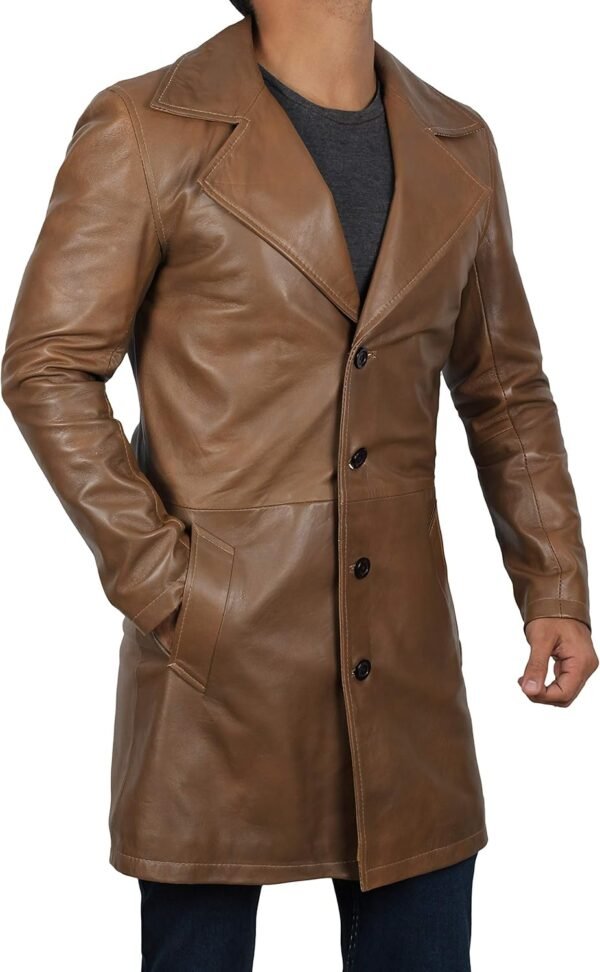 Leather Car Coats For Men - Black/Brown Real Leather Jacket Men