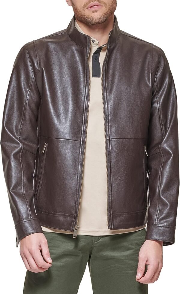 Men's  Faux Leather Racer Jacket