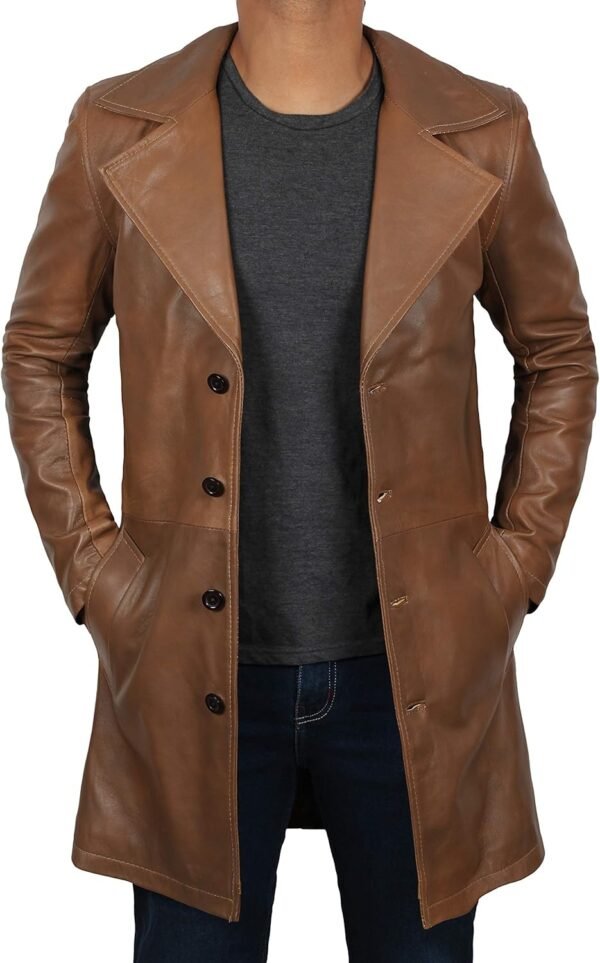Leather Car Coats For Men - Black/Brown Real Leather Jacket Men