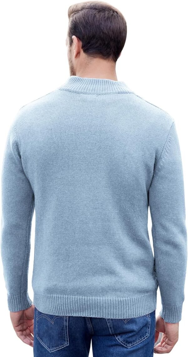 Men Mock Neck Button Sweater Casual Knitted Sweaters Fashion Henley Sweater