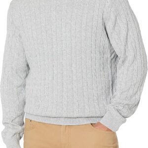 Men's Crewneck Cable Cotton Sweater