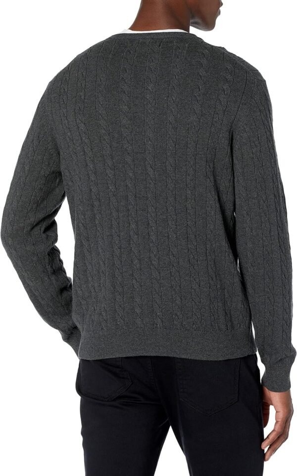 Men's Crewneck Cable Cotton Sweater
